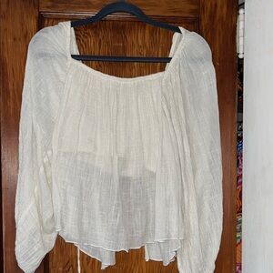 Free People Cream Blouse backless NWOT